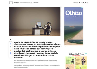 Printscreen de um artigo de opinião publicado no jornal Barlavento, que faz parte do portfólio de marketing digital da Clarity