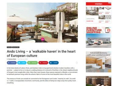 Printscreen of a sponsored content article written for a client and published in Portugal Resident newspaper, which is part of Clarity's digital marketing portfolio